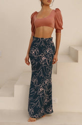 Vera Floral Print Maxi Skirt Cover Up - Swimwear - adara swimwear - One Size--ADARA WOMEN