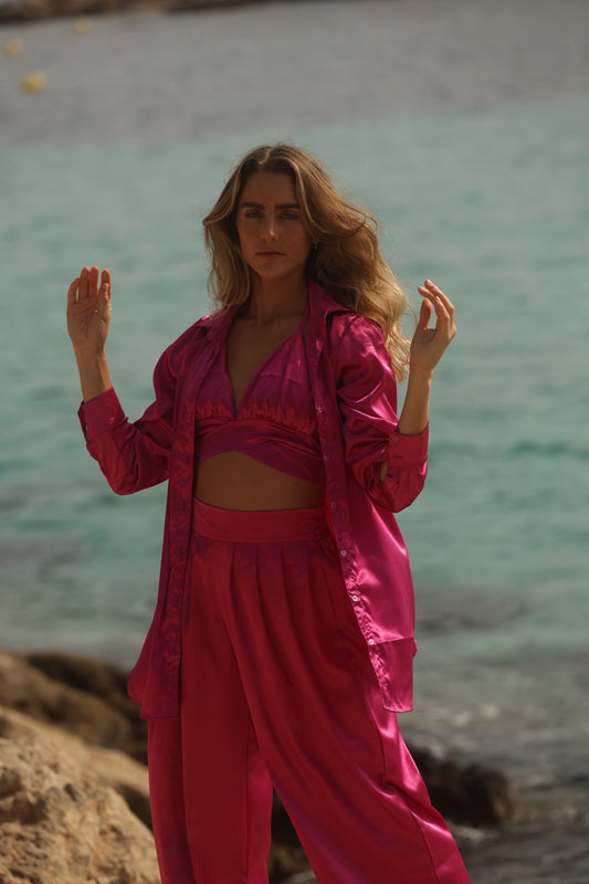 Bilbao Resortwear 3 pieces Set Pink - Adara Swimwear - One Size--Adara Swimwear