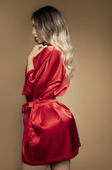 Midnight Satin Robe - Nightwear - ADARABYCAROLB Intimates - Black--ADARA WOMEN