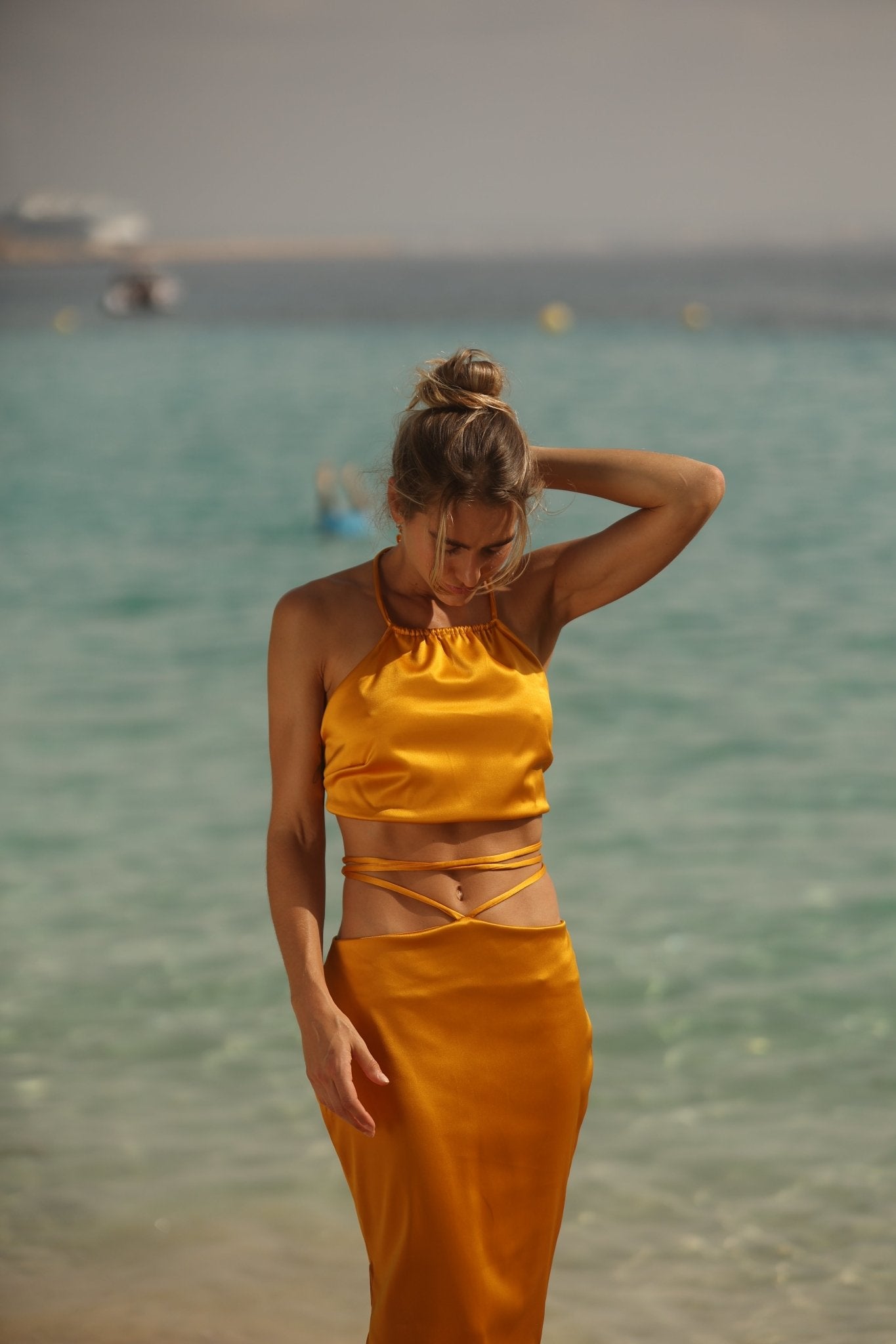 Palma Resort wear mustard set two pieces - Resortwear - Adara Swimwear - One size--Adara Swimwear