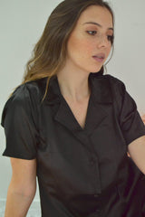 Silk Pajama Long Pants Magda - Pajamas - ADARA WOMEN - Black-Small-ADARA WOMEN