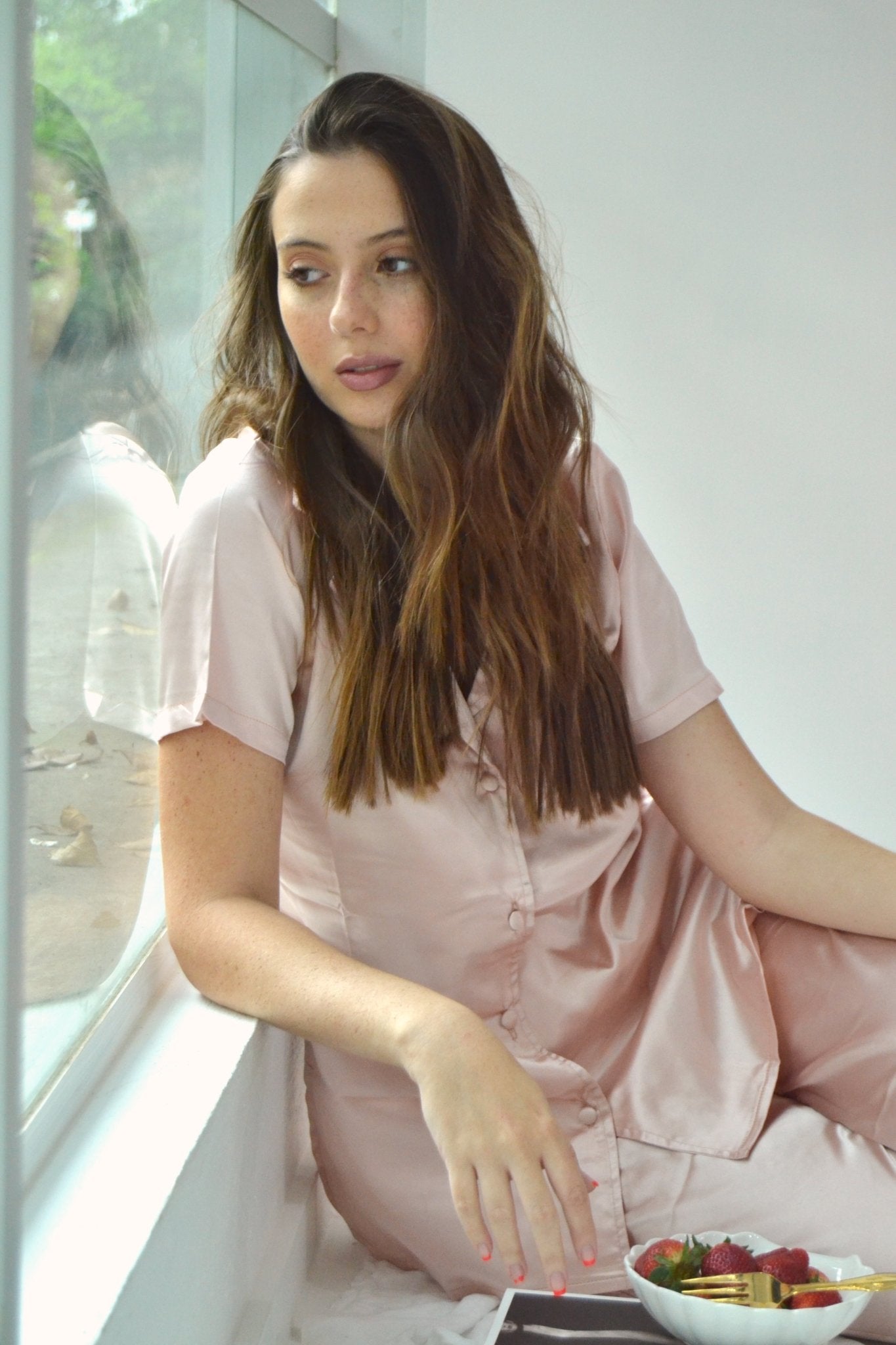 Silk Pajama Long Pants Magda - Pajamas - ADARA WOMEN - Rose Gold-Small-ADARA WOMEN