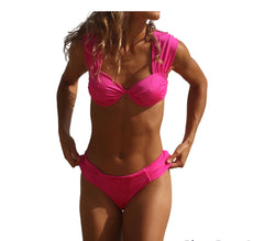 Tulum Bikini Bottom Pink - Bikini Bottom - Adara Swimwear - Small--Adara Swimwear