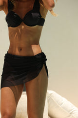 Tulum Short Skirt Mesh Black - Adara Swimwear - One size--Adara Swimwear