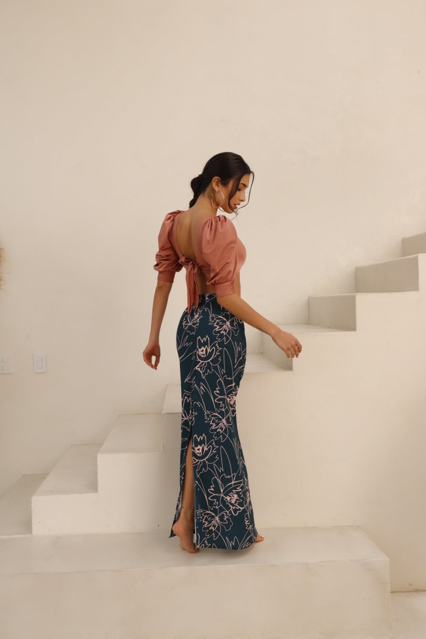 Vera Floral Print Maxi Skirt Cover Up - Swimwear - adara swimwear - One Size--ADARA WOMEN